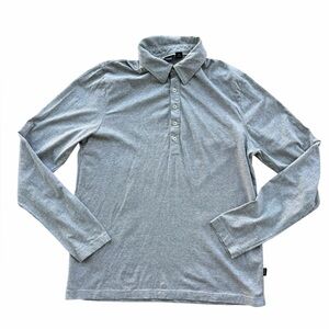 Hugo Boss Men’s Polo Shirt Long Sleeve XL Slim Fit Gray Top Lightweight